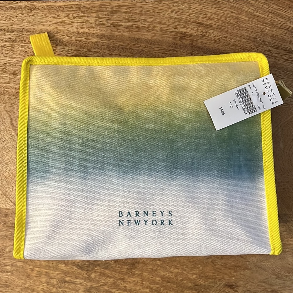 Barneys New York Canvas Ombré Makeup Cosmetic Bag Pouch Clutch